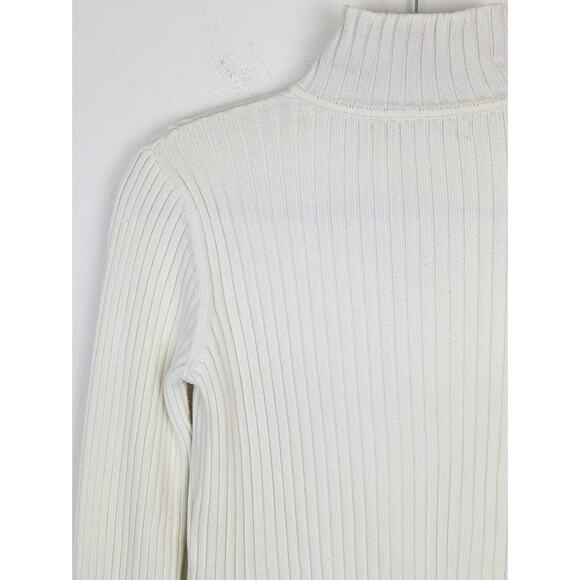 Tommy Hilfiger Sweater Ribbed Knit Quarter Zip Turtleneck Spell Out Y2K Size M - Picture 7 of 14